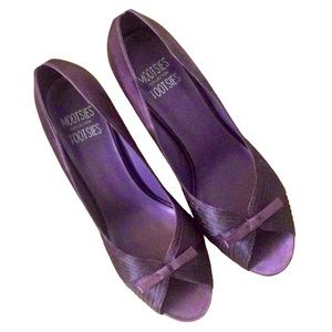 🌞 Mootsies Tootsies Collection peek-a-boo toe purple 3.5” heel women size 9.5